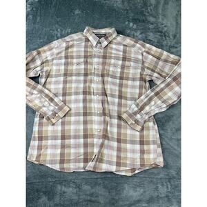 Men's Rough Stock Panhandle Slim Plaid Button Down Shirt Size XL - Excellent